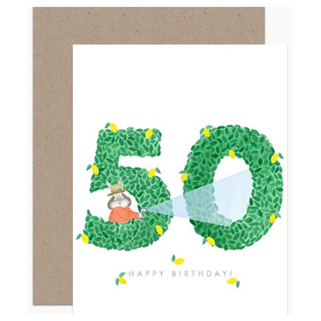 Birthday Topiary Age 50 Card