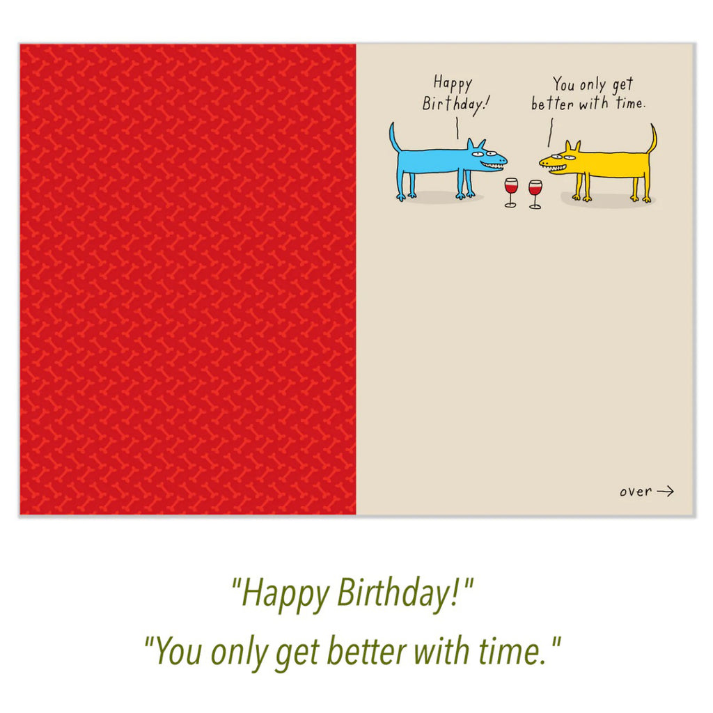 Birthday Wine Dog Butts Card inside.