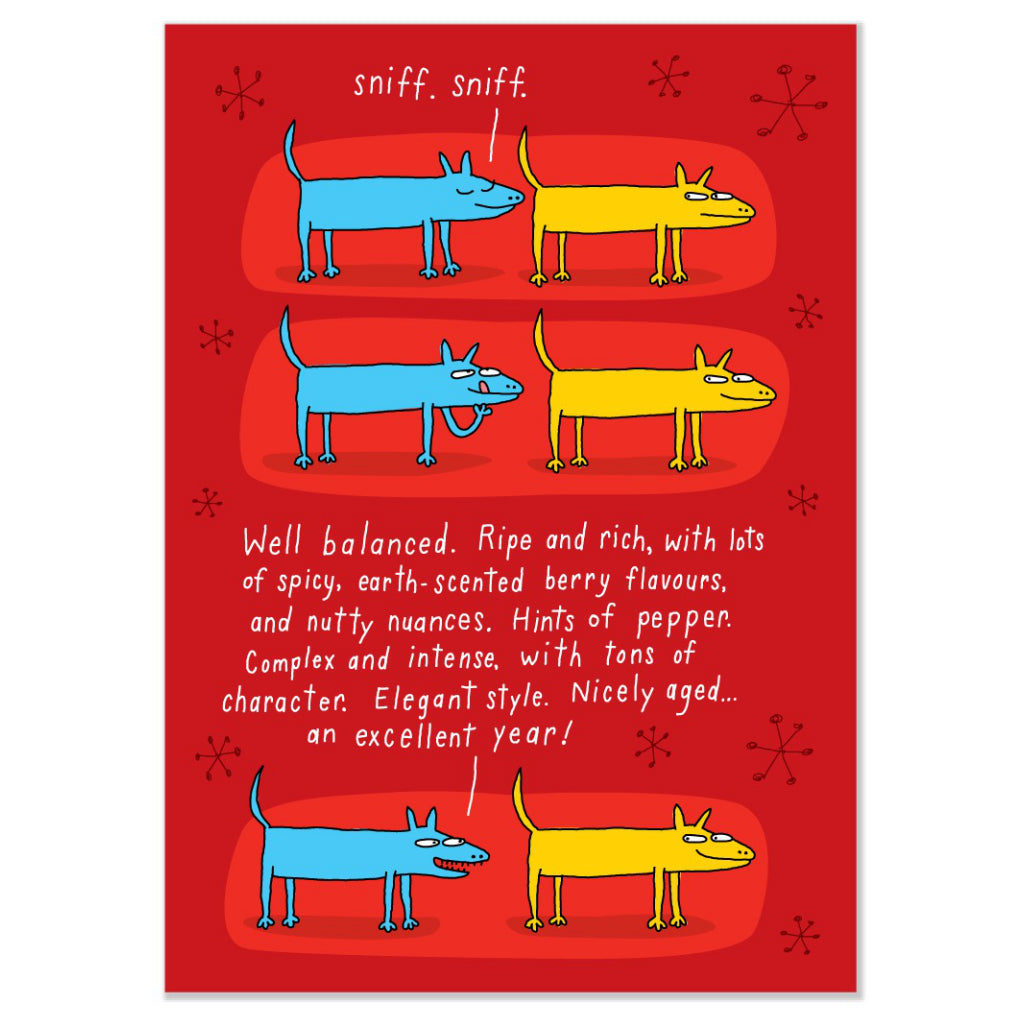 Birthday Wine Dog Butts Card.