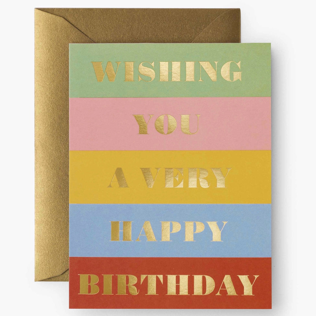 Birthday Wishes Colour Block Card