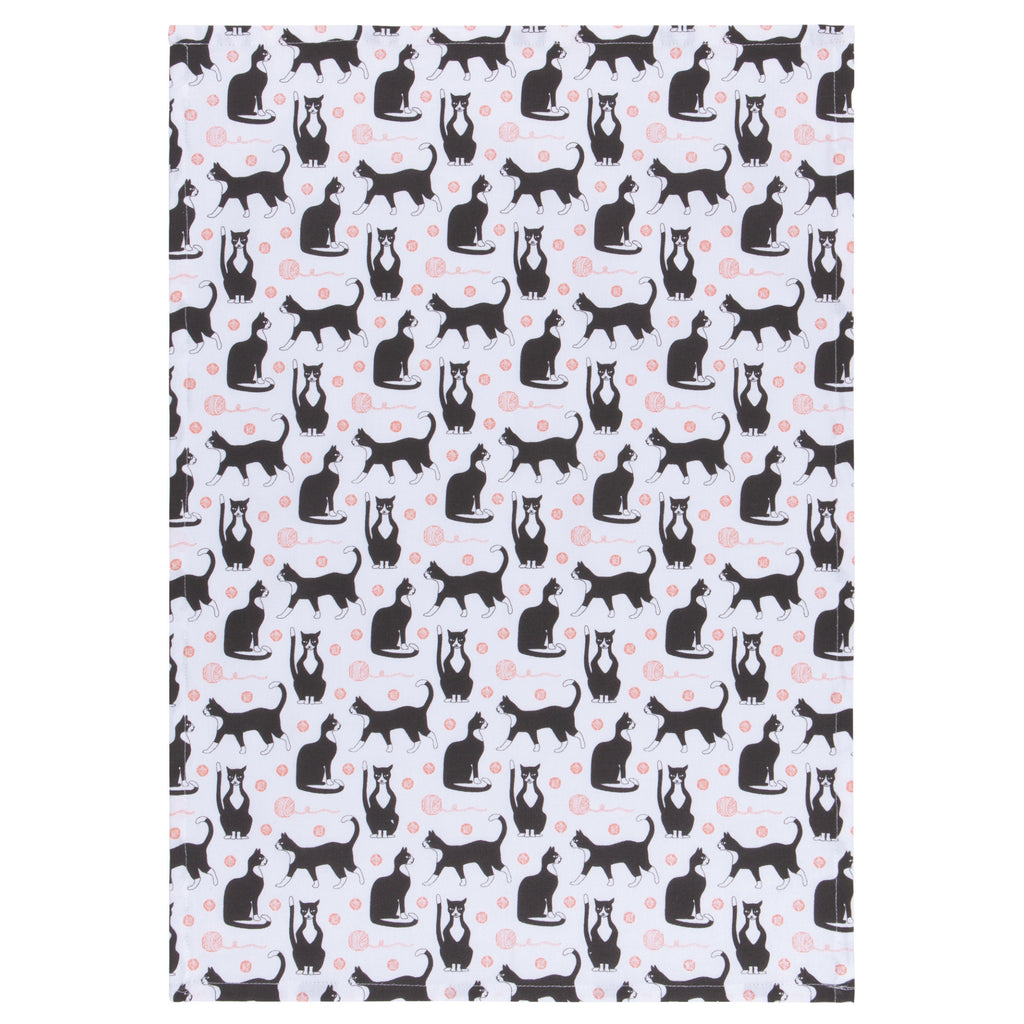 Black  White Cats Dishtowel