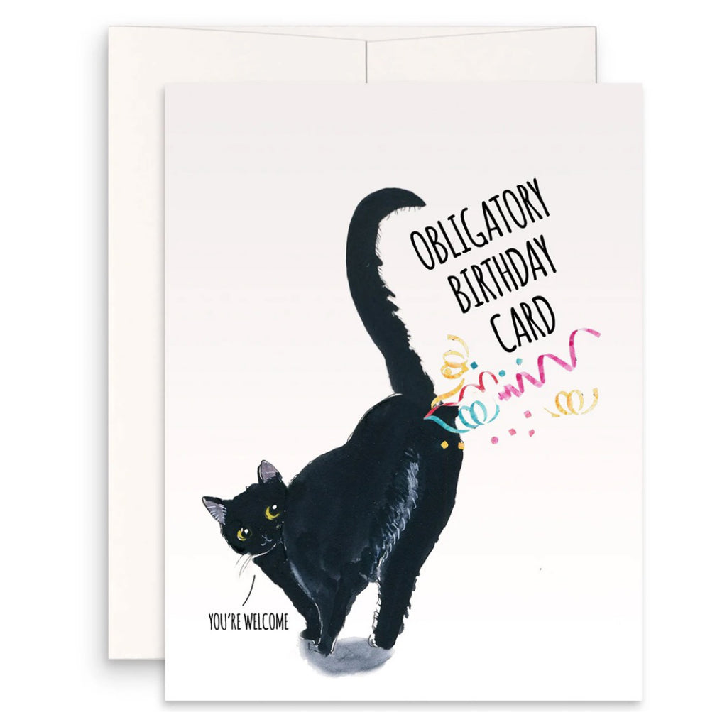 Black Cat Confetti Fart Birthday Card