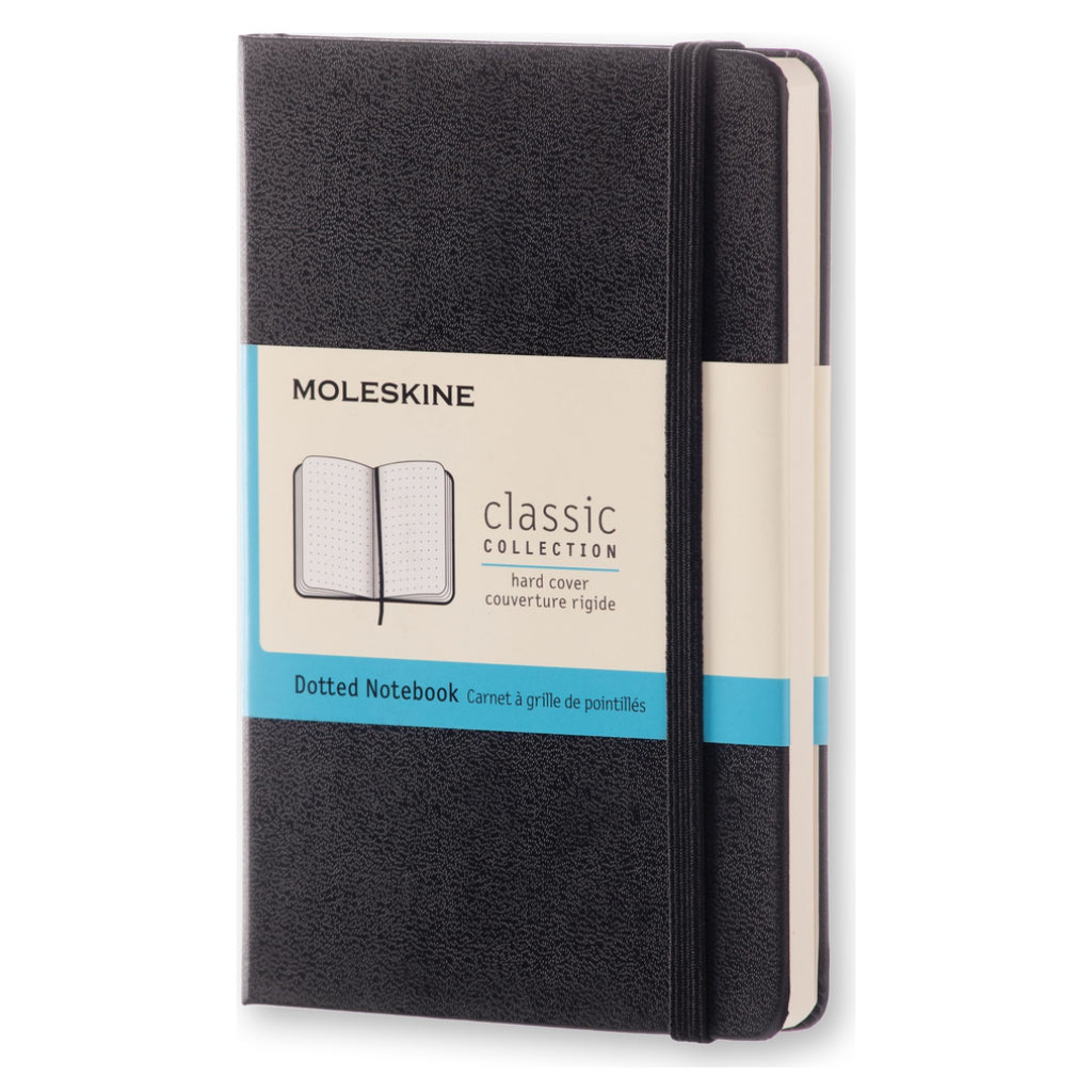 Black Dotted Pocket Hard Cover Classic Notebook