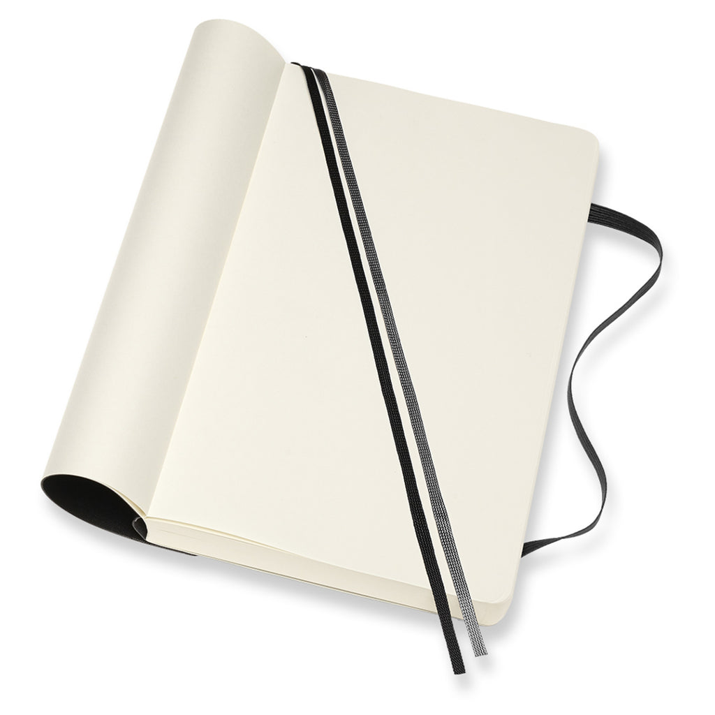 Black Plain Large Soft Cover Expanded Classic Notebook Pages