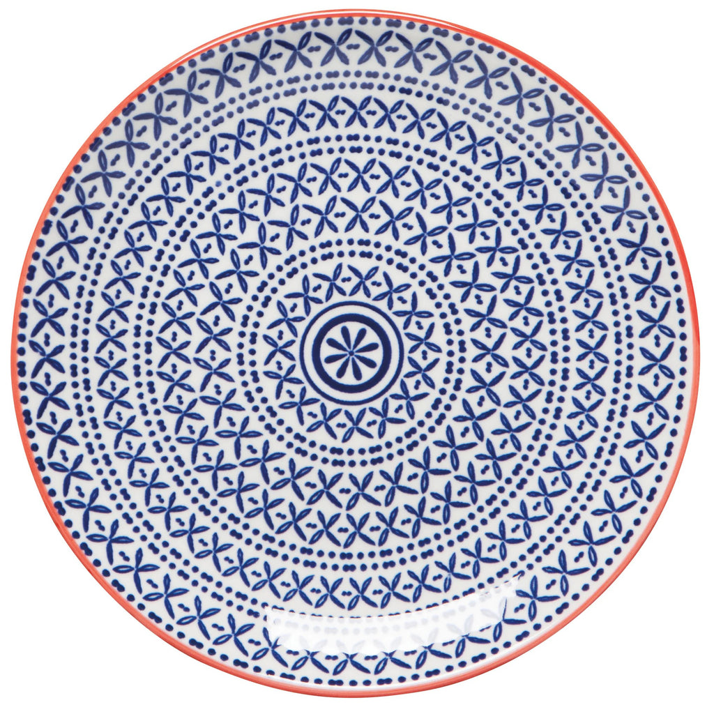 Blue Cross Stamped Appetizer Plate 6 Inch.