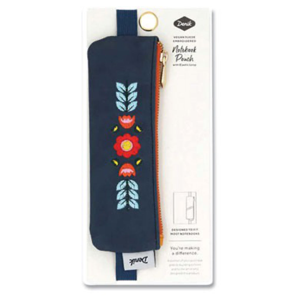 Blue Evelynn Embroidered Notebook Pouch packaging.