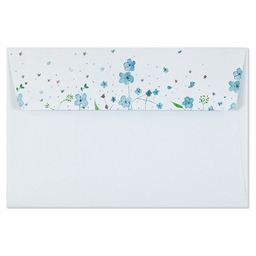 Blue Flowers Boxed Stationery Set Envelope