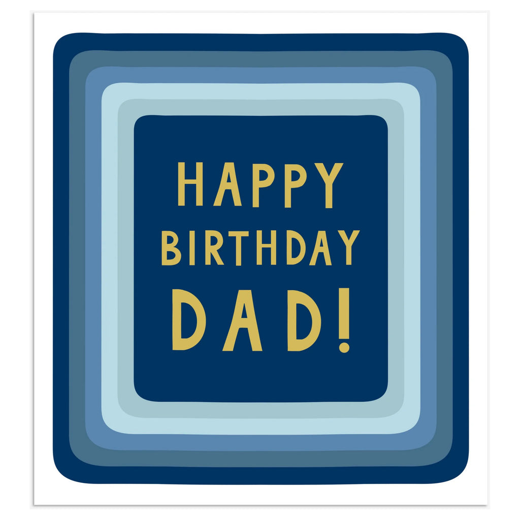 Blue Happy Birthday Dad Card.