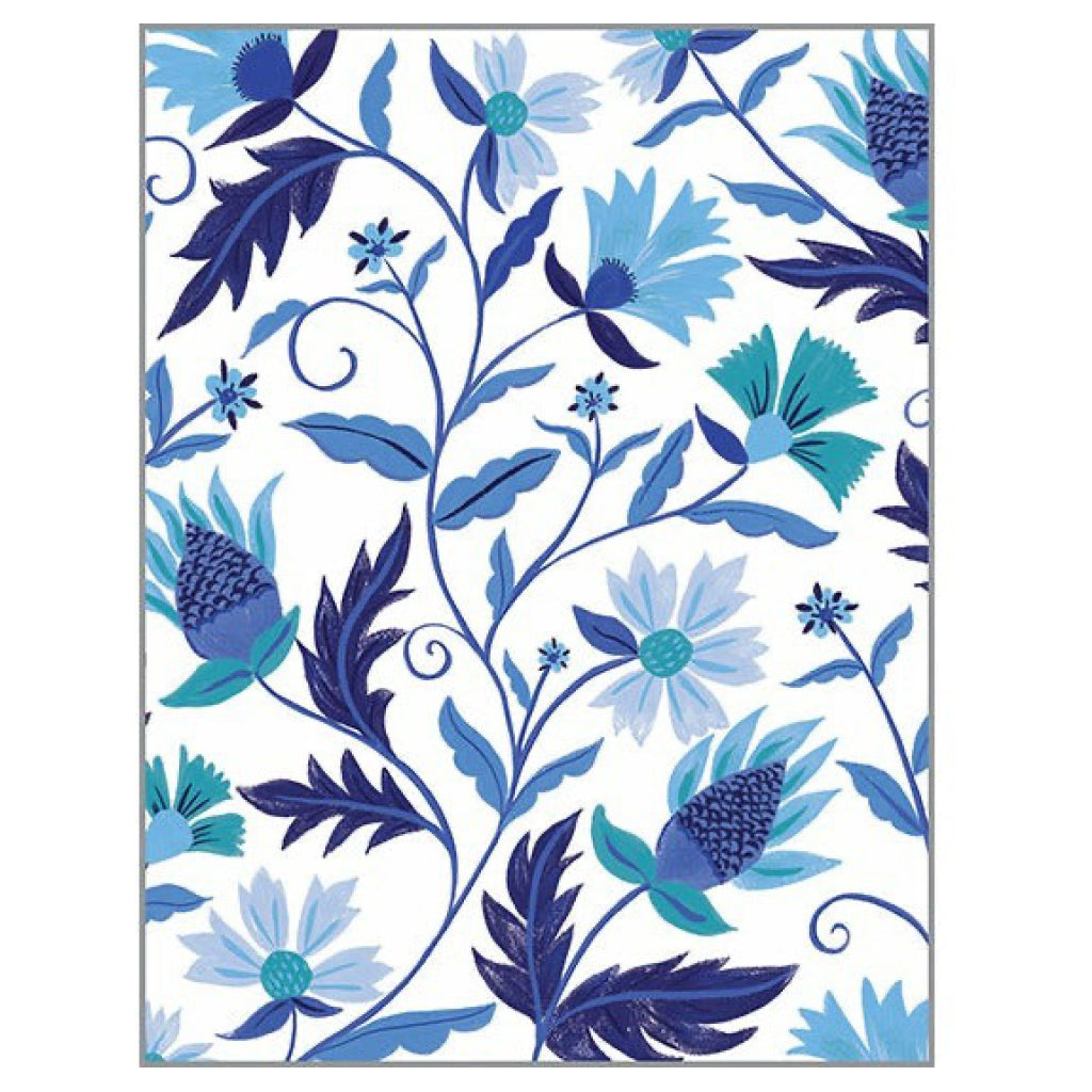 Blue Monochrome Florals Card