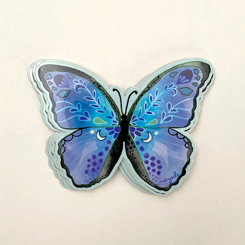 Blue Morpho Butterfly Sticker