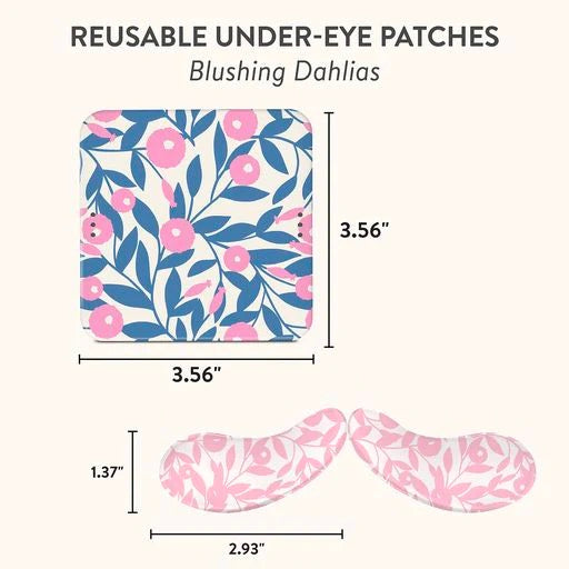 Blushing Dahlias Reusable Under-Eye Patches sizing.