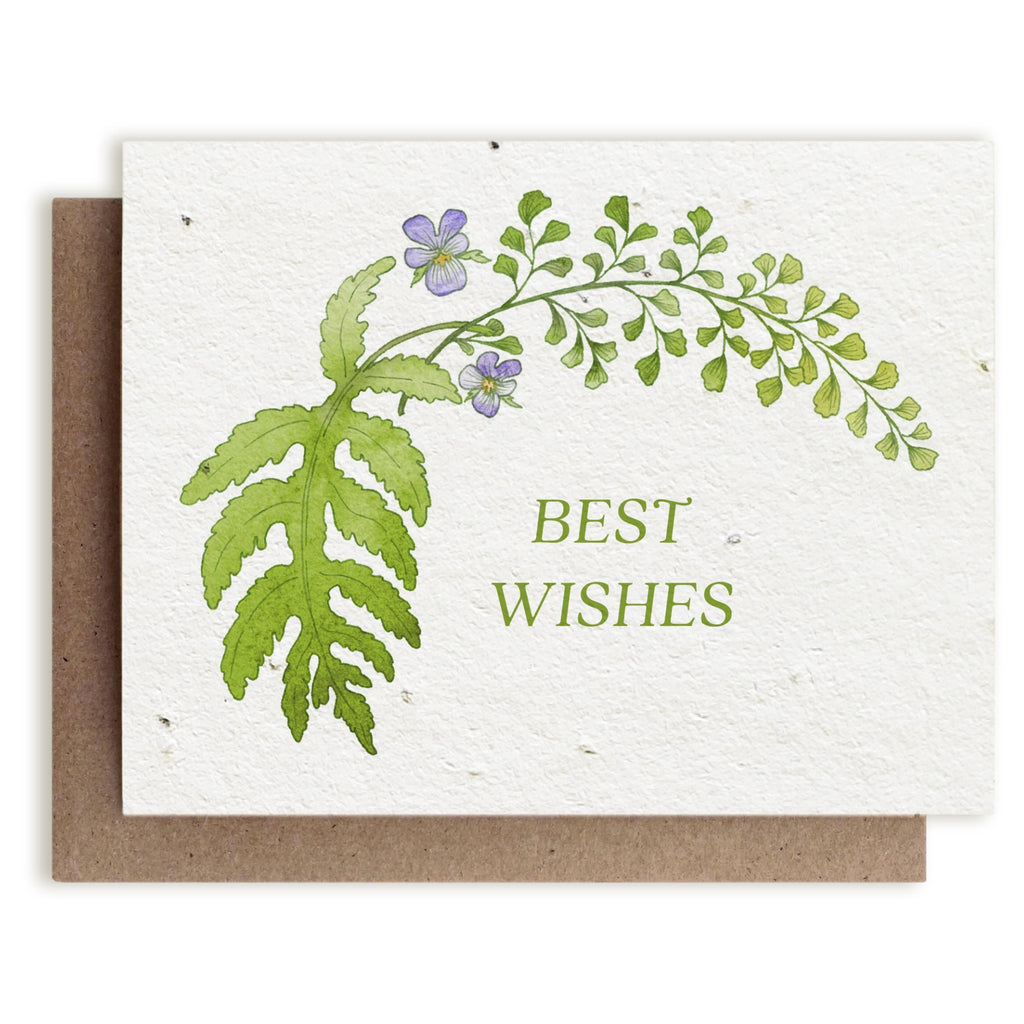 Botanical Best Wishes Seed Paper Card