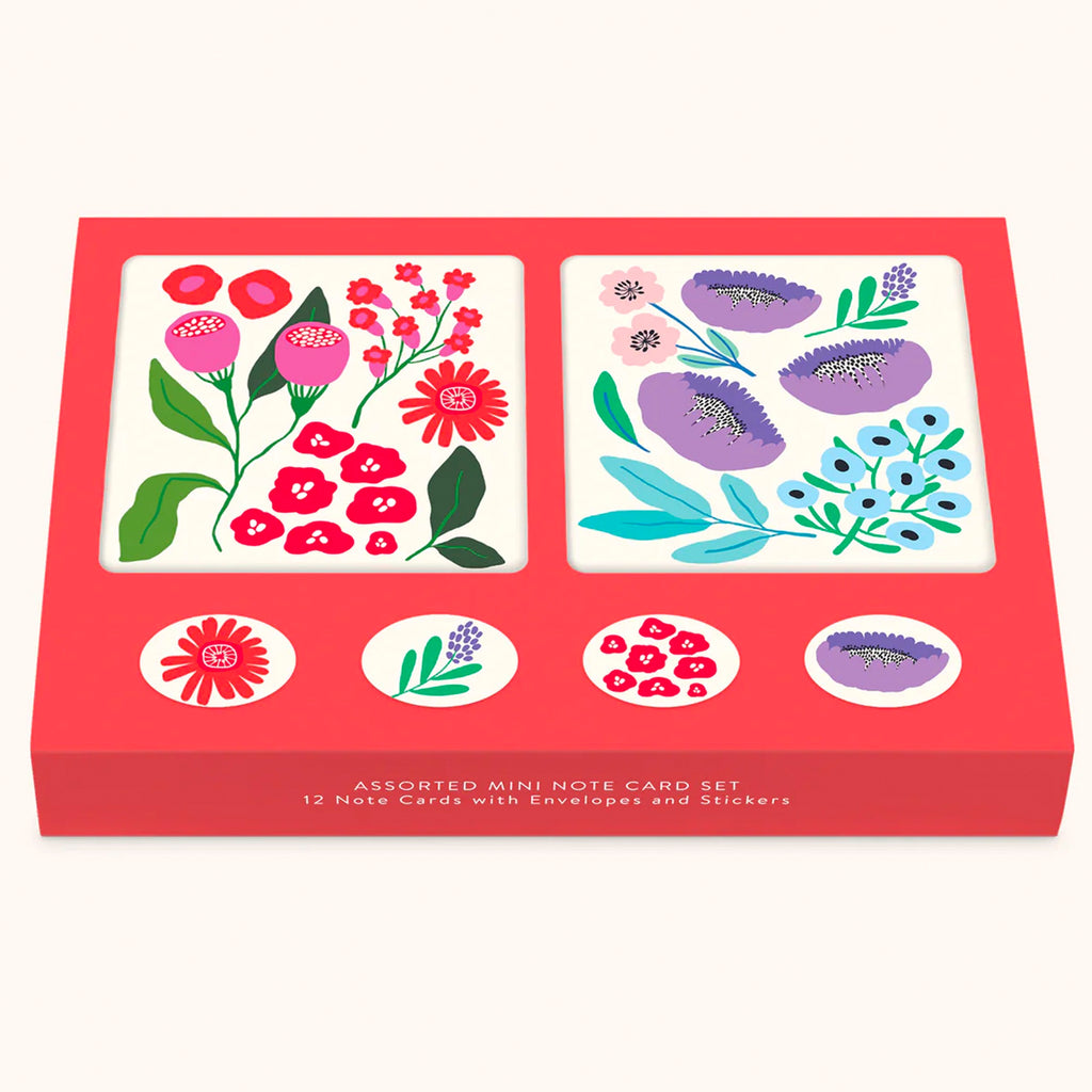 Botanical Bliss Mini Note Card Set with Stickers.