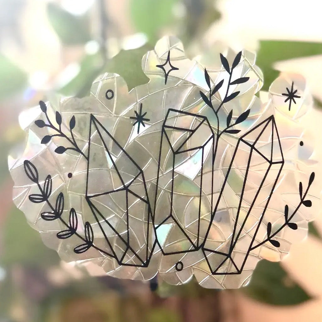 Botanical Crystals Suncatcher Window Cling.