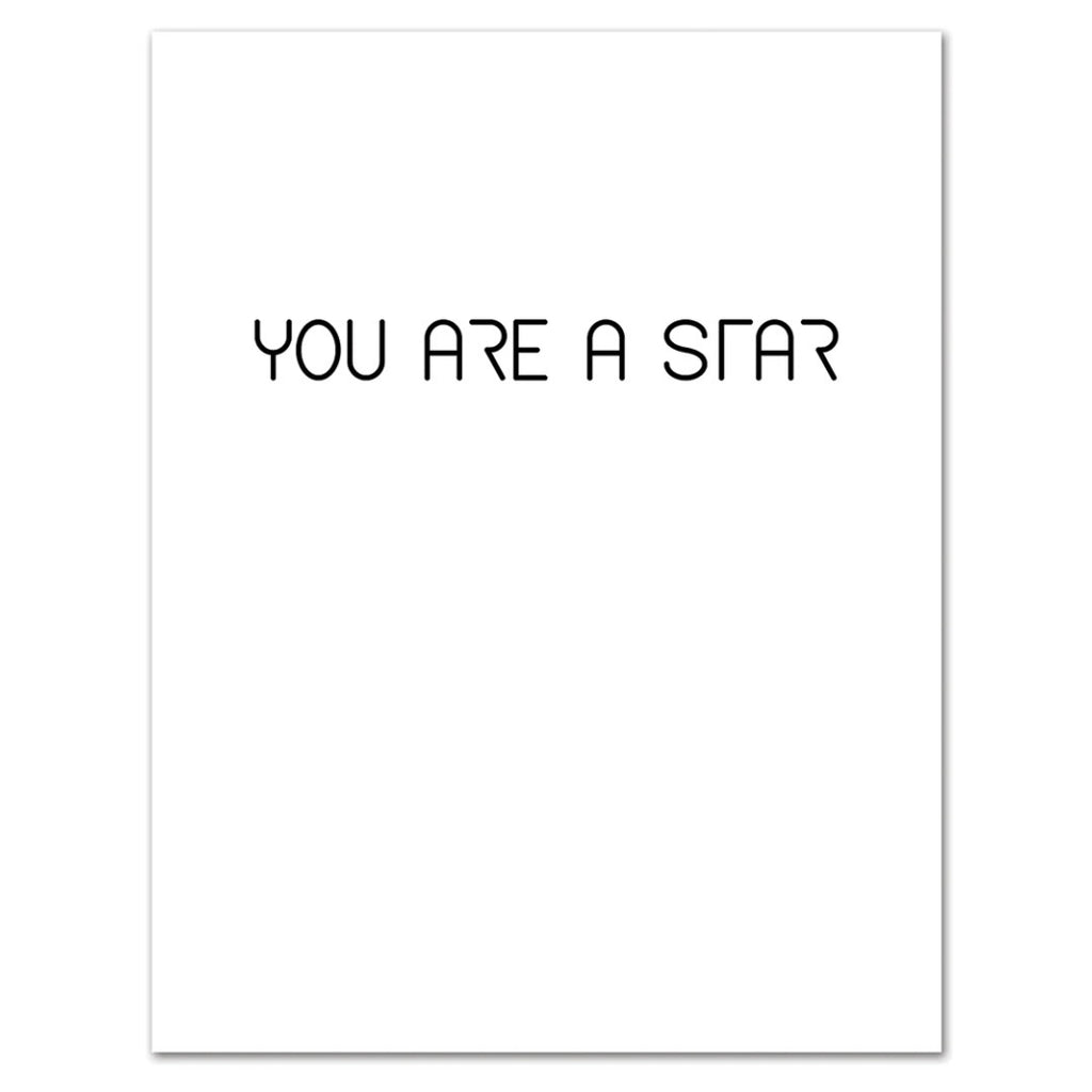 Bowie You Are a Star Birthday Card inside.