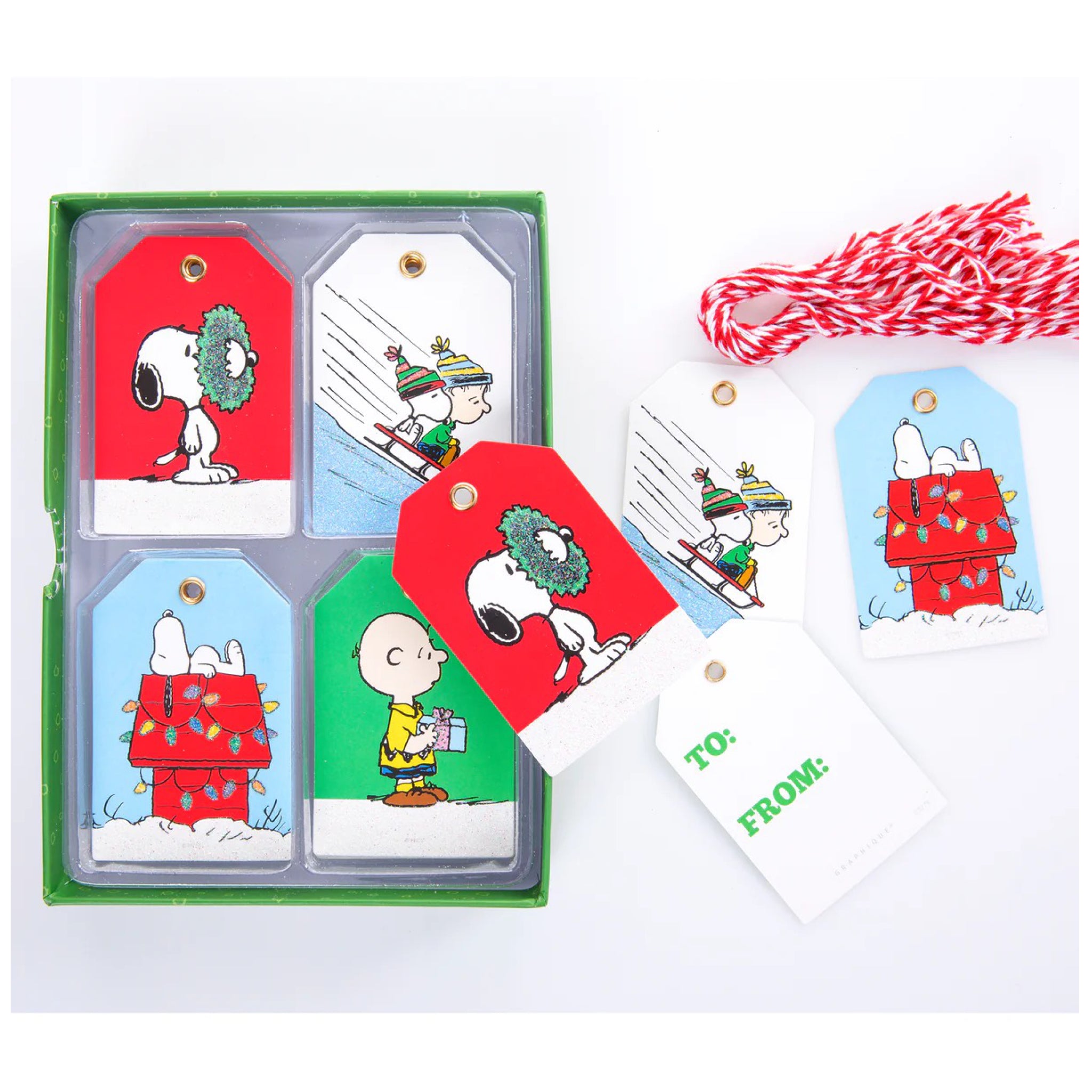 Snoopy & Woodstock with Package Christmas Gift Tags