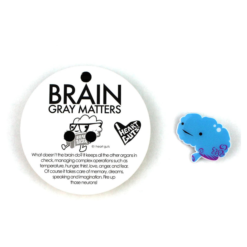 Brain Lapel Pin packaging.