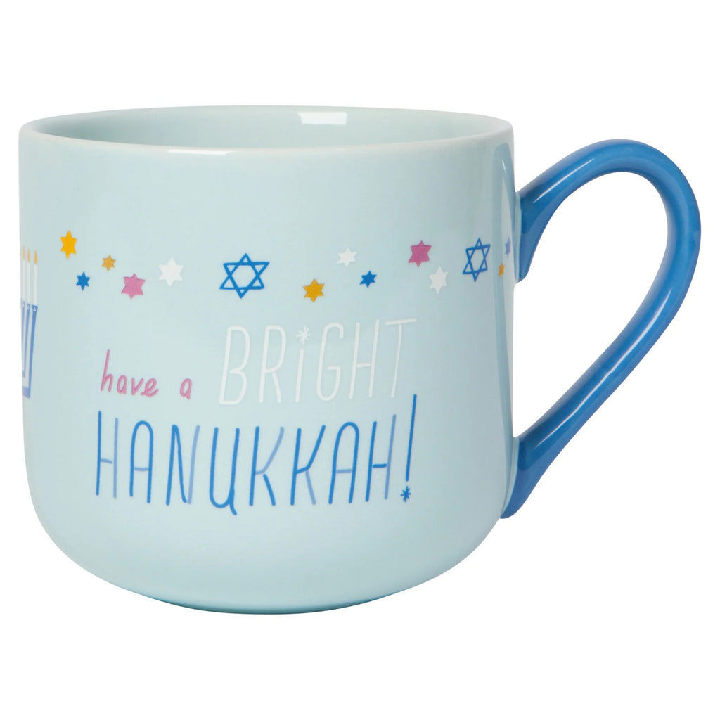 Bright Hanukkah mug.