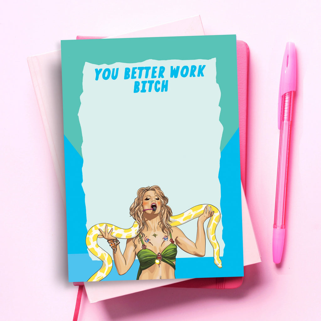 Britney Spears Work Bitch Notepad.