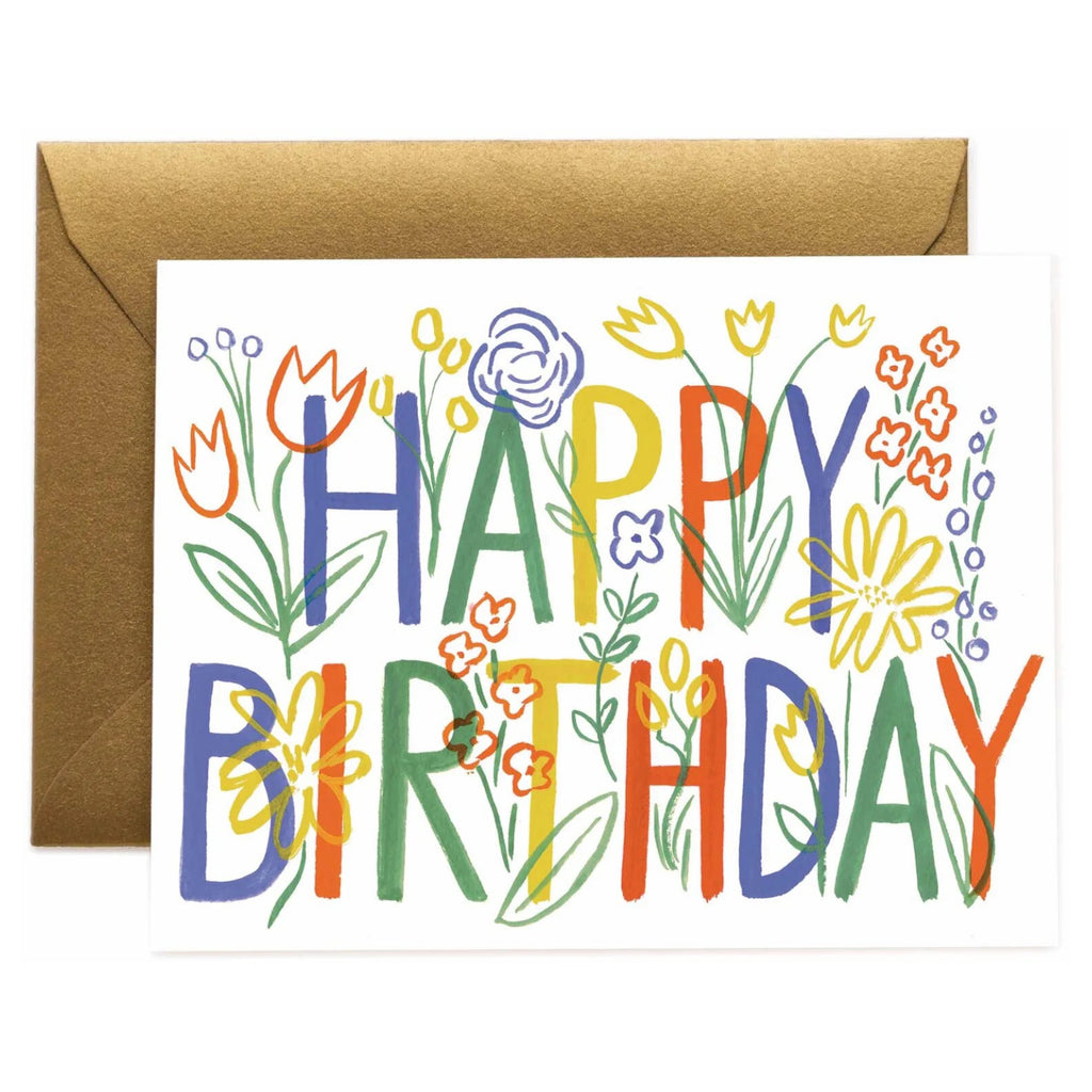 Brushstroke Happy Birthday Card