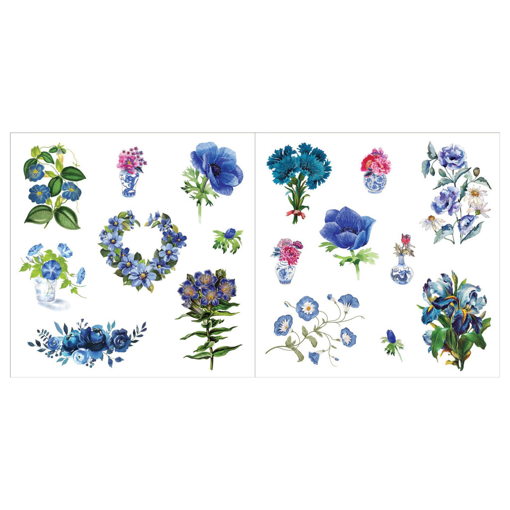Bunches Of Botanicals Sticker Book blue flowers.