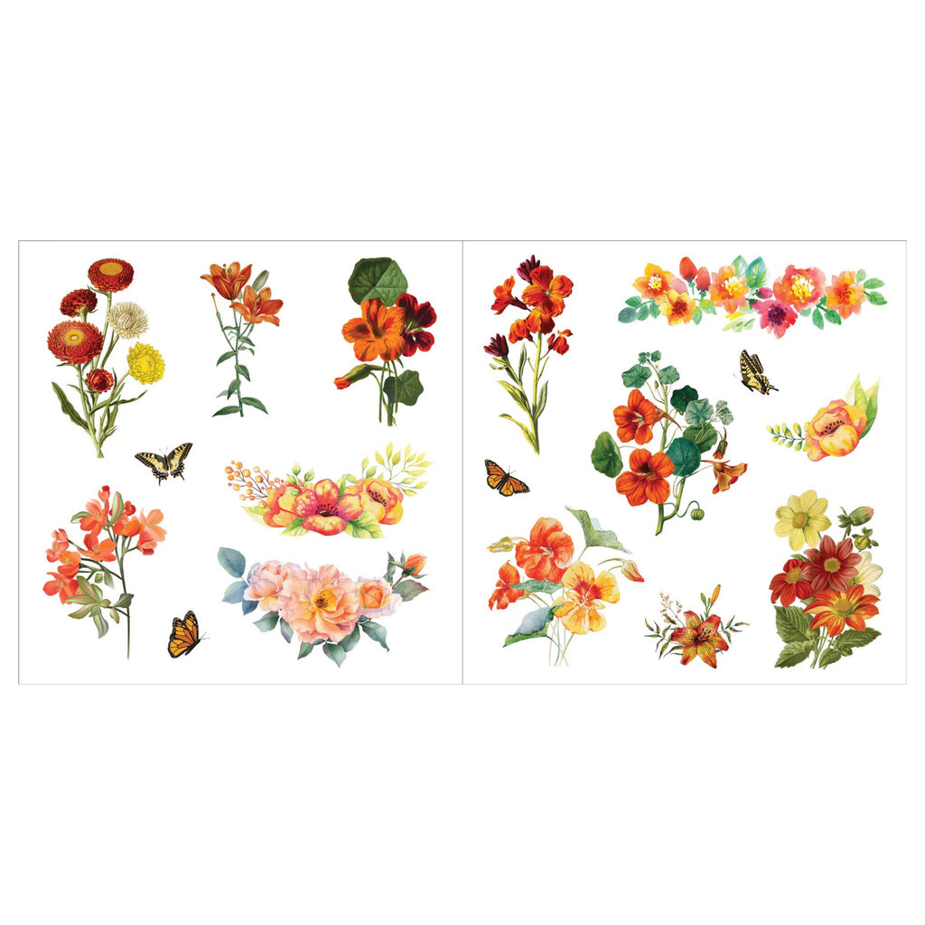 Bunches Of Botanicals Sticker Book red flowers.