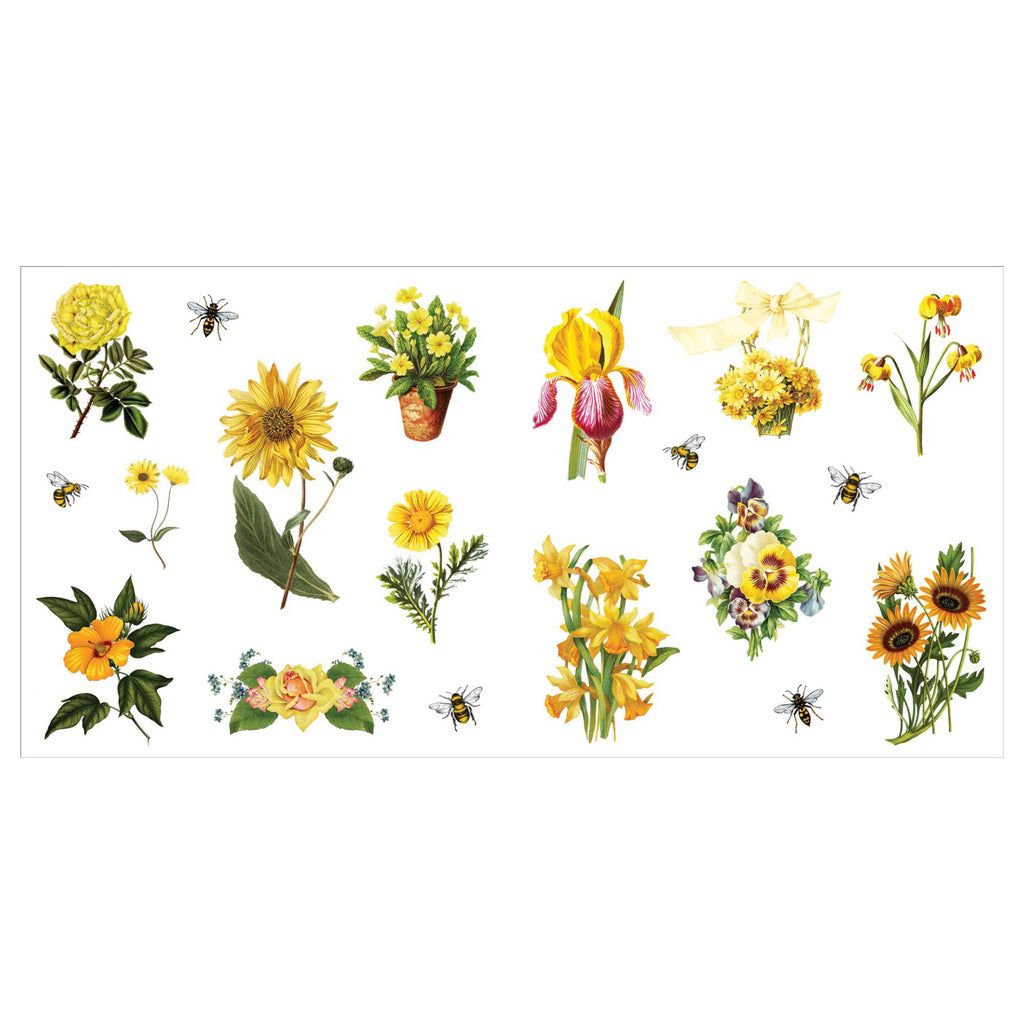 Bunches Of Botanicals Sticker Book yellow flowers.