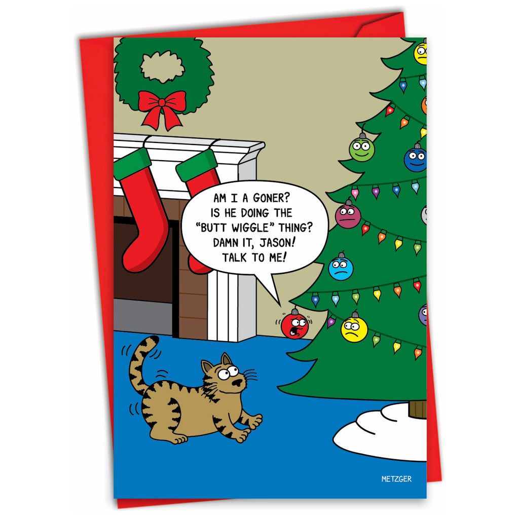 Butt Wiggle Christmas Card.