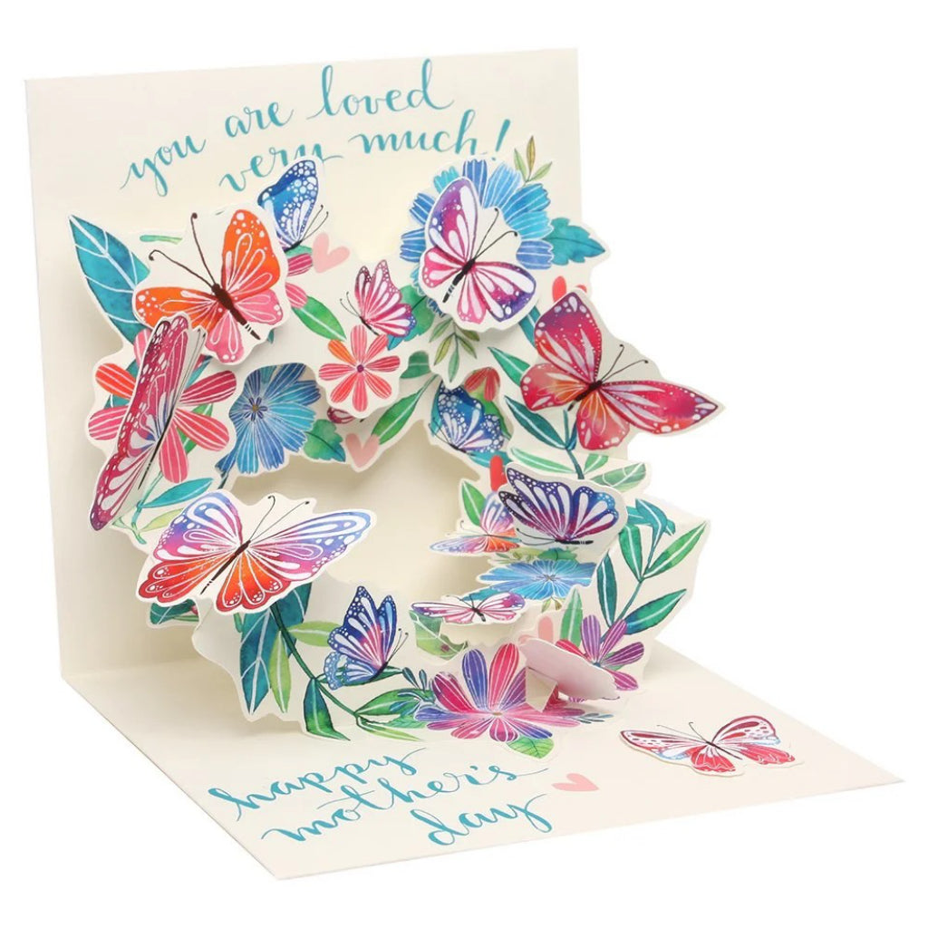 Butterfly Wreath Mothers Day Pop-Up Card