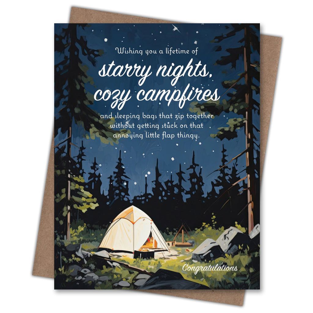 Camper's Tent Wedding Card.
