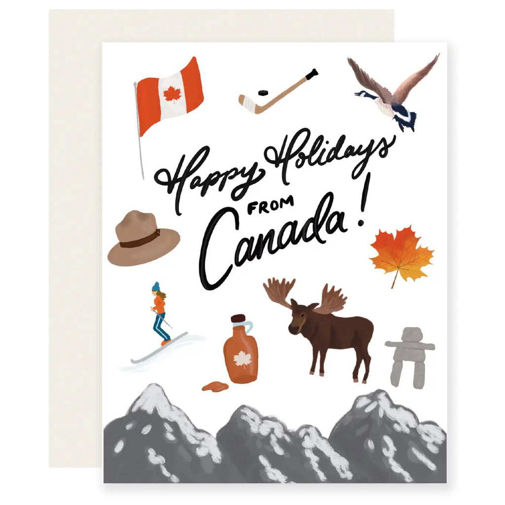 Canadian Icons Happy Holidays Card.