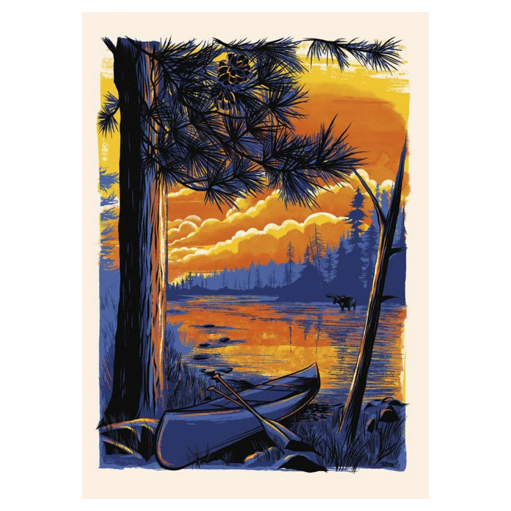 Canoe By Lake Birthday Card