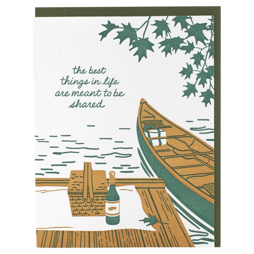 Canoe For Two Love Card.