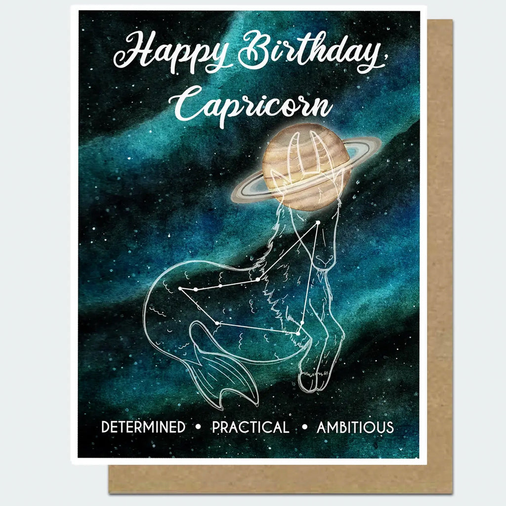 Capricorn Astrology Birthday Card.