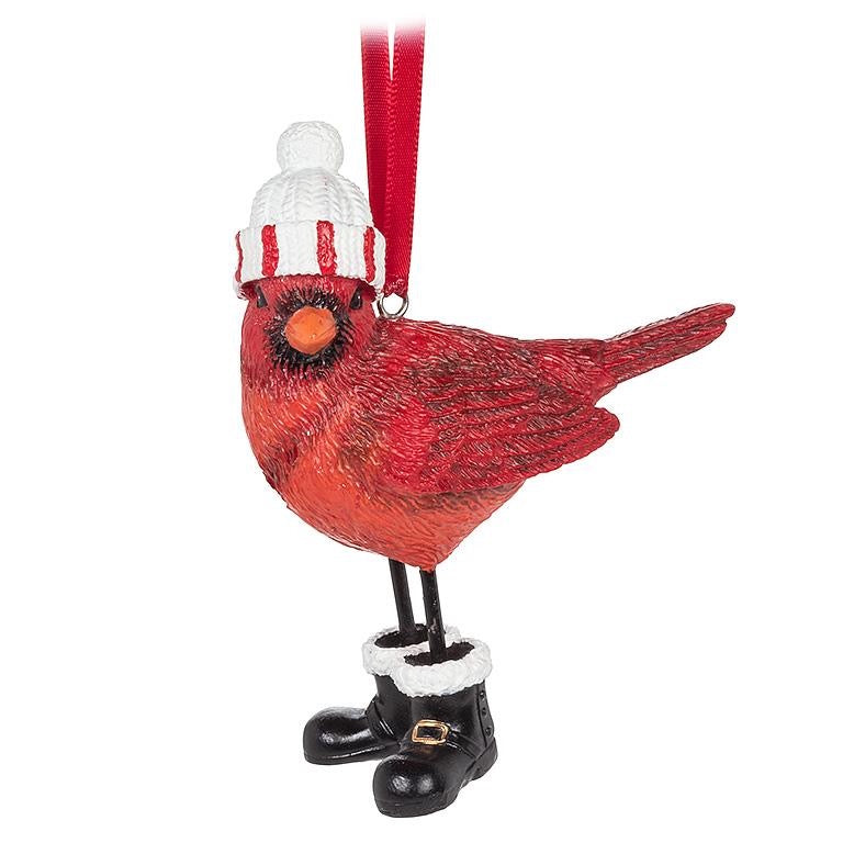 Cardinal In Boots & Hat Ornament.