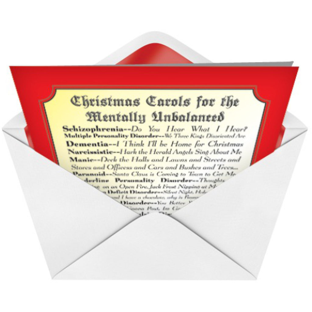 Carols for Mentally Unbalanced Card envelope
