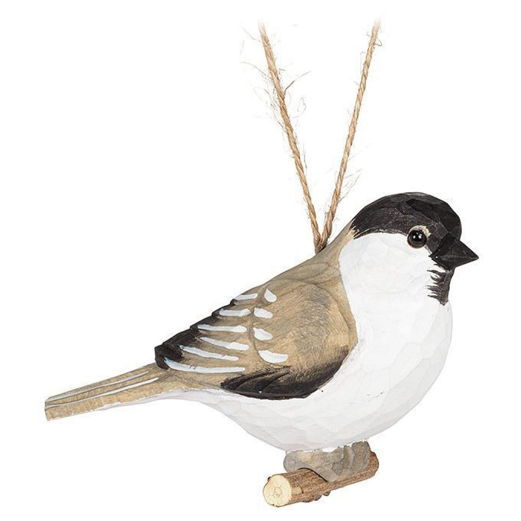 Carved Chickadee Ornament.