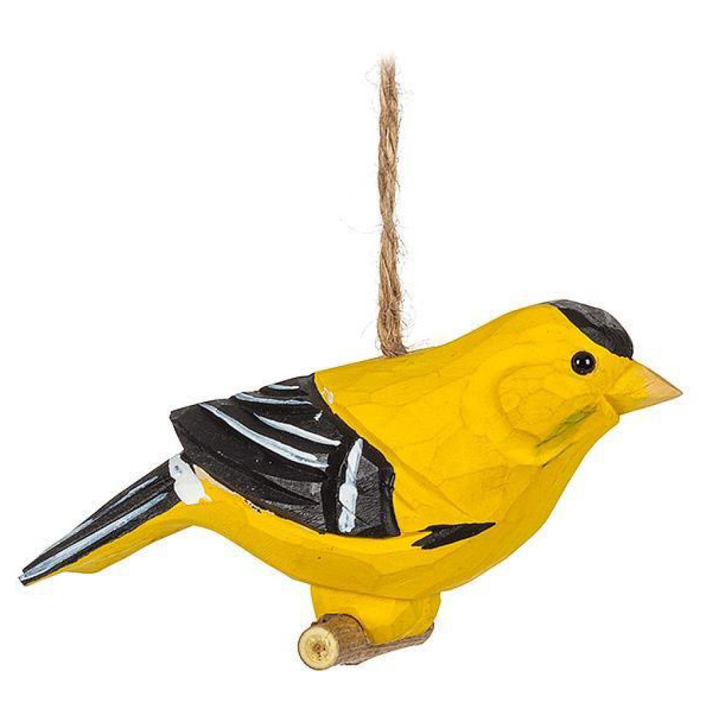 Carved Yellow Finch Ornament.