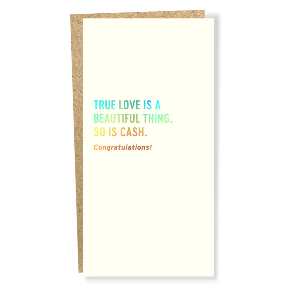 Cash Is Beautiful Wedding Card.