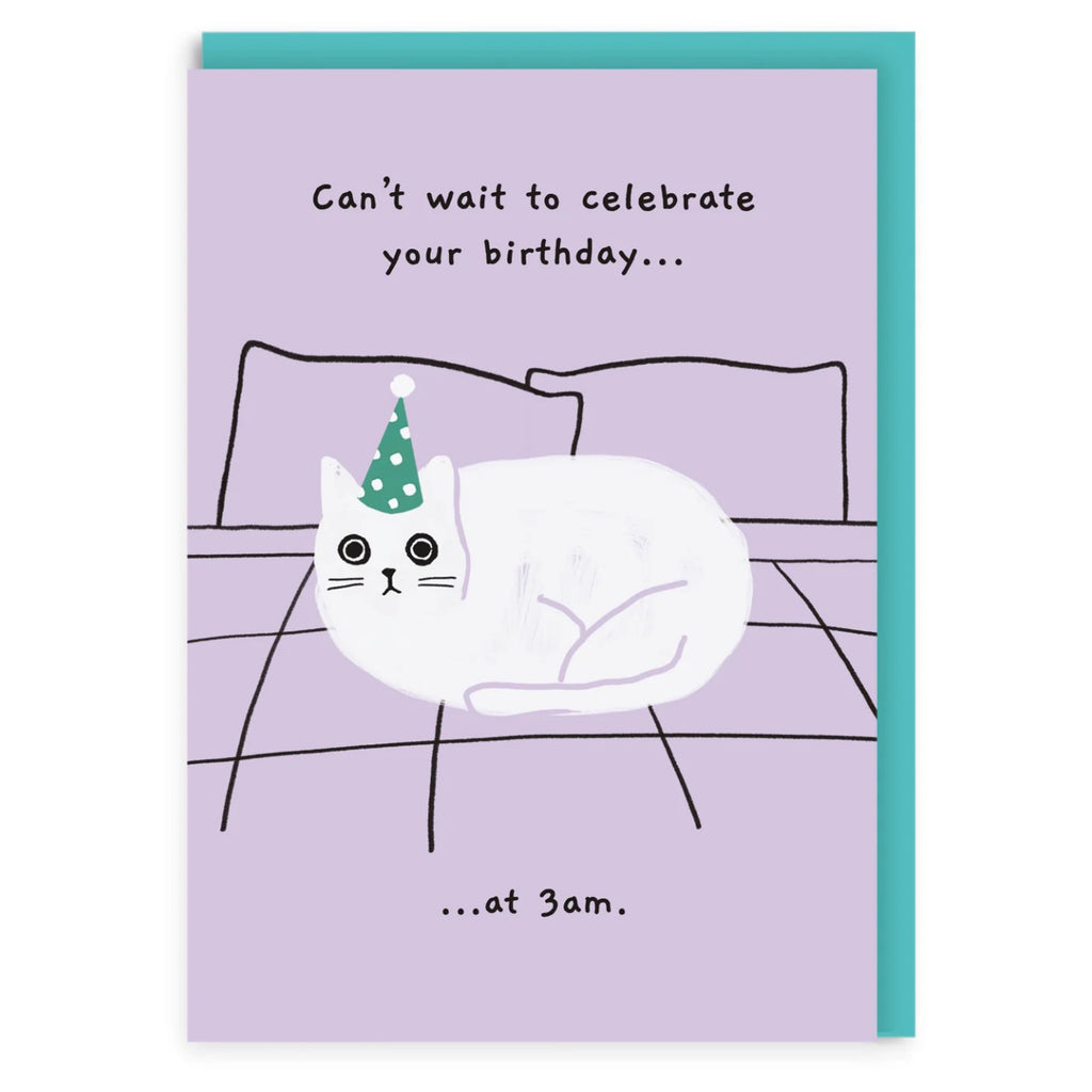 Cat Can't Wait To Celebrate Birthday Card.
