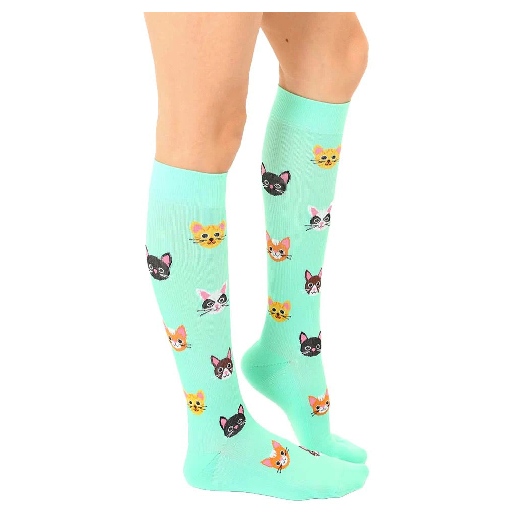 Cat Compression Socks side view.