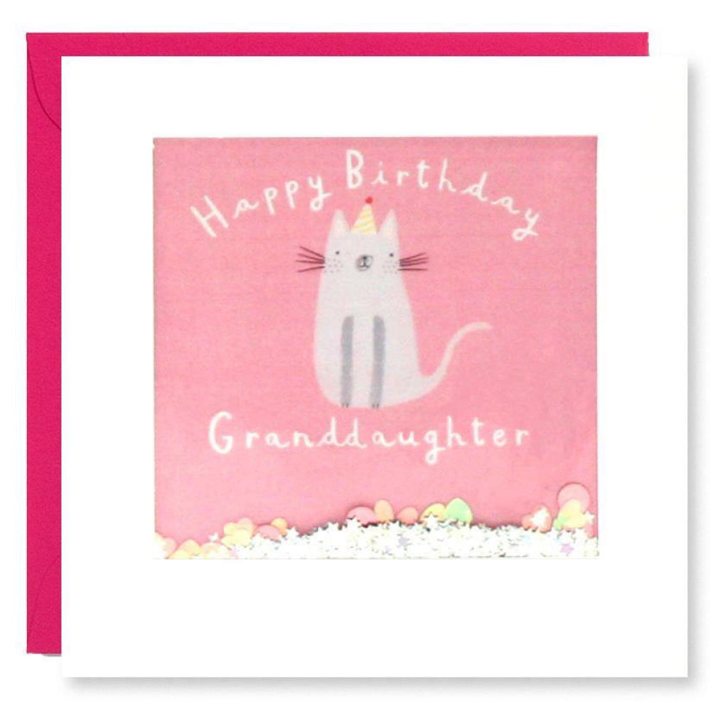 Cat Confetti Granddaughter Birthday Card