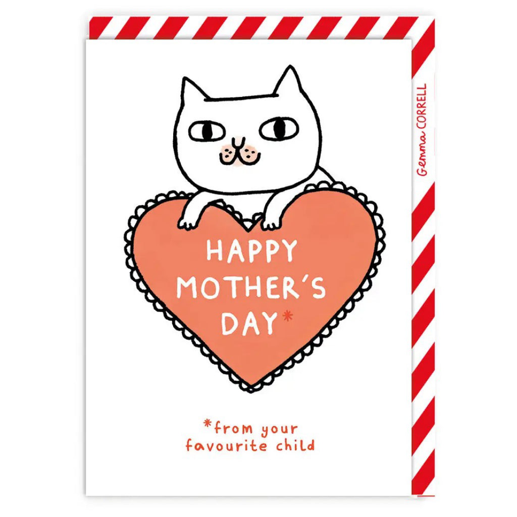 Cat Favourite Child Happy Mother's Day Card.