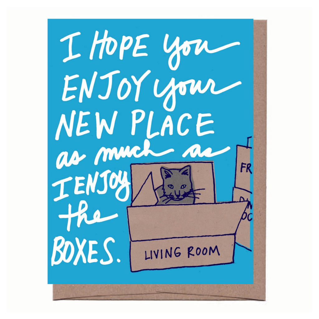 Cat In Boxes New Home Card