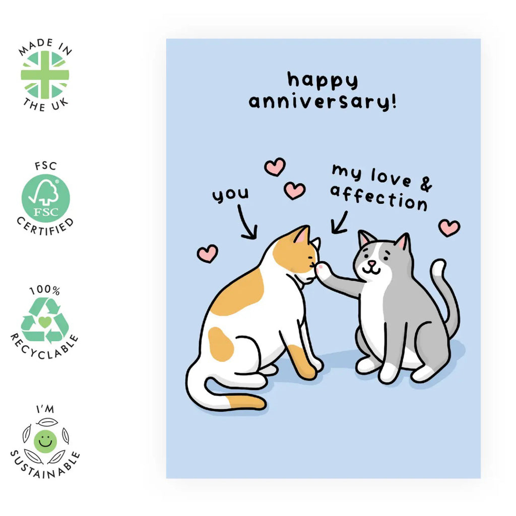 Cat Love Anniversary Card specs.