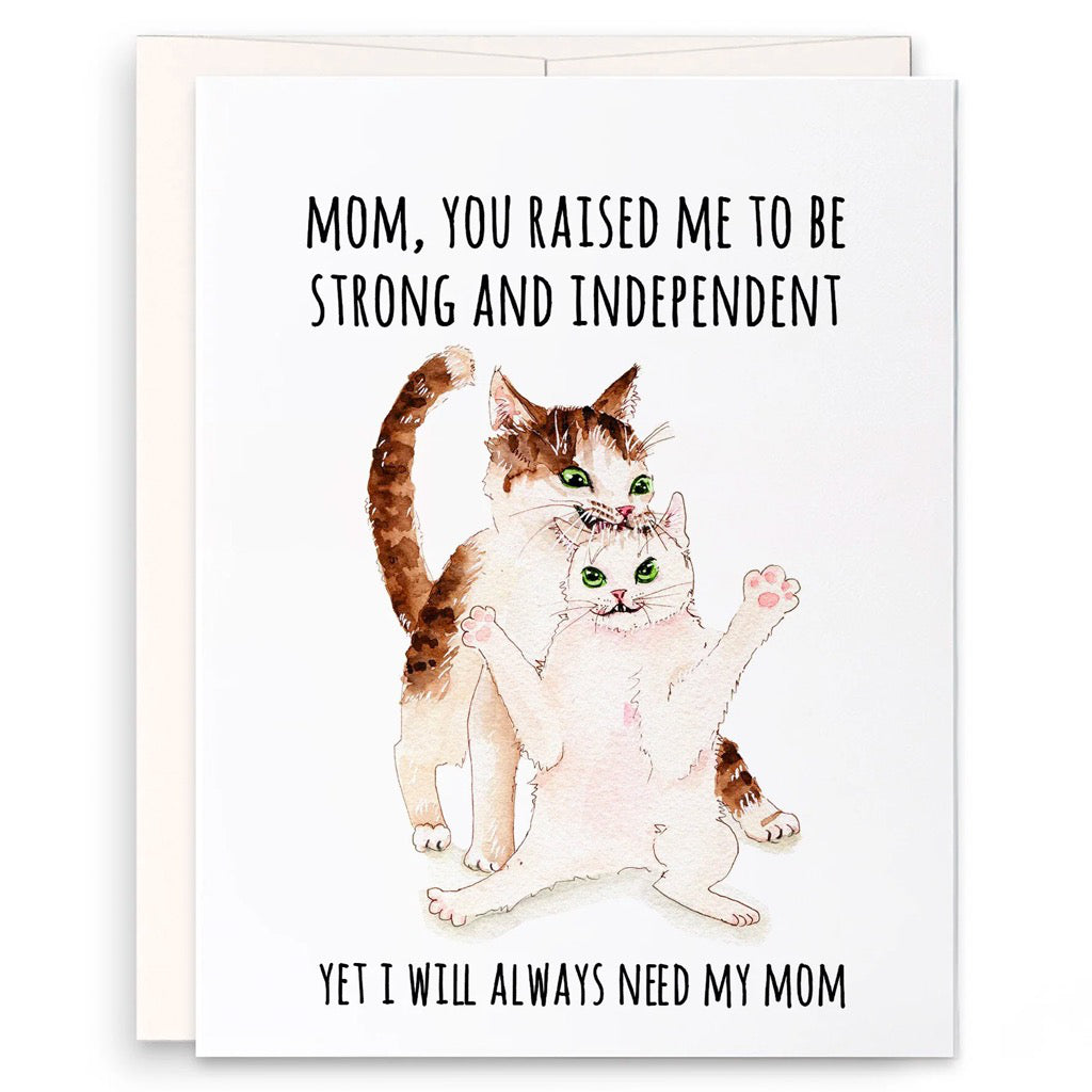 Cat Mom And Daughter Mother's Day Card.