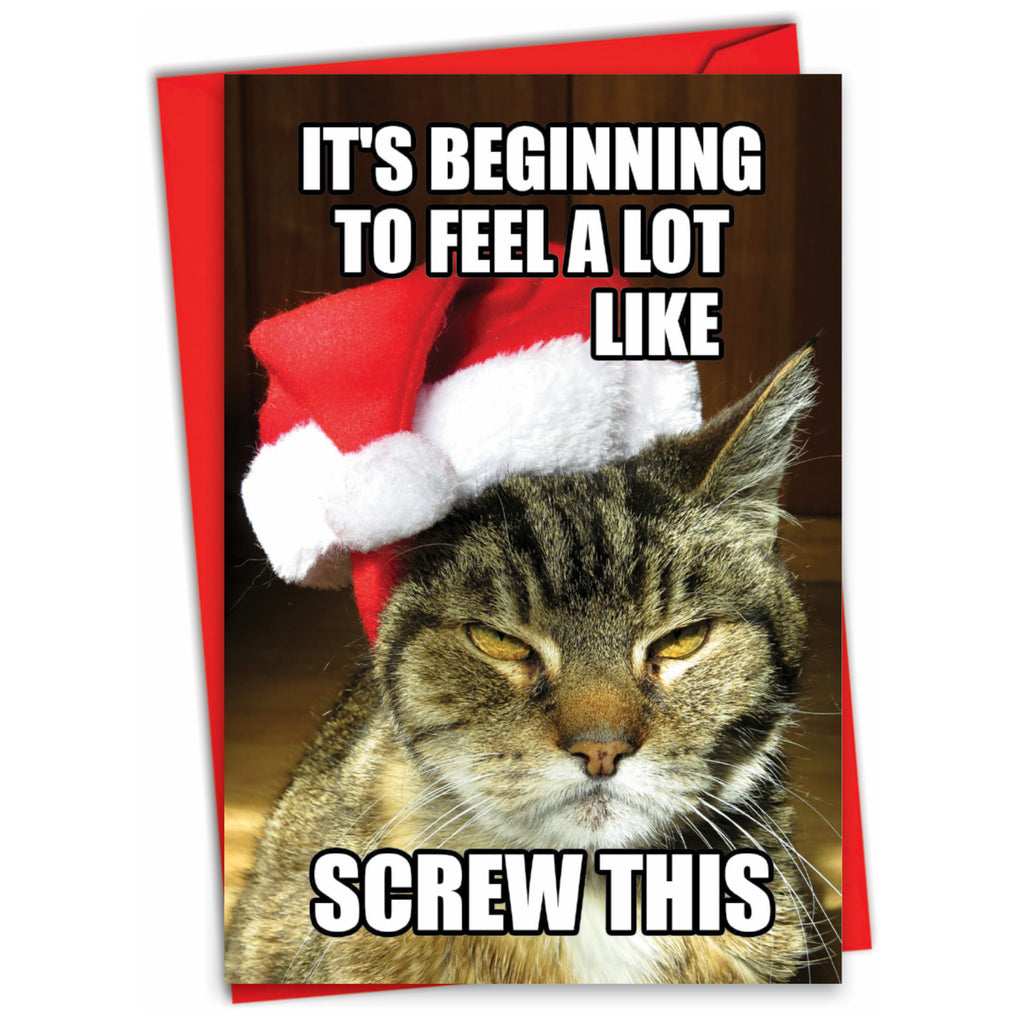 Cat Screw This Christmas Card.
