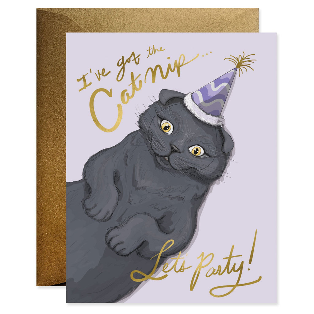 Catnip Party Time Birthday Card