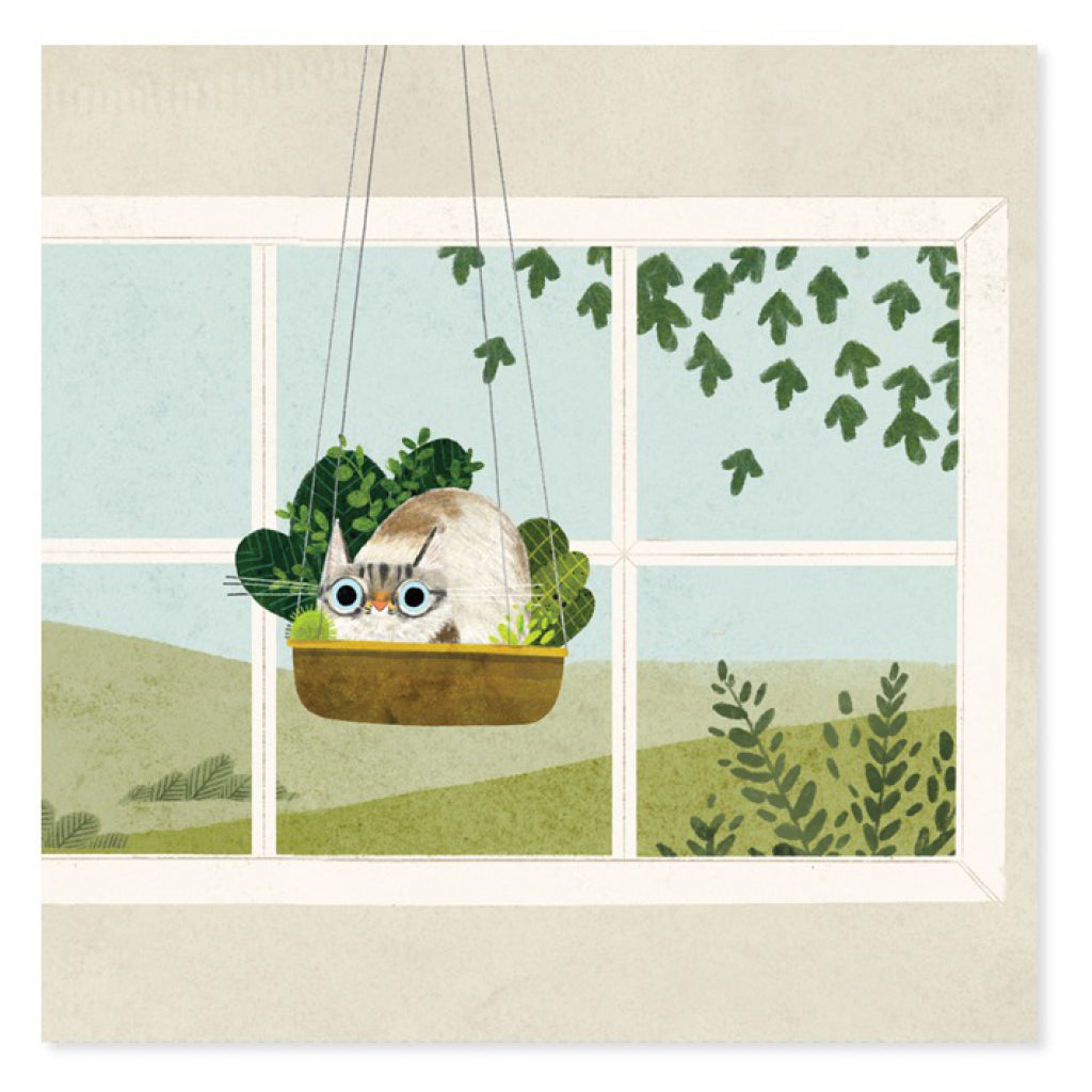 Cats In Plants Pop Up Card Front