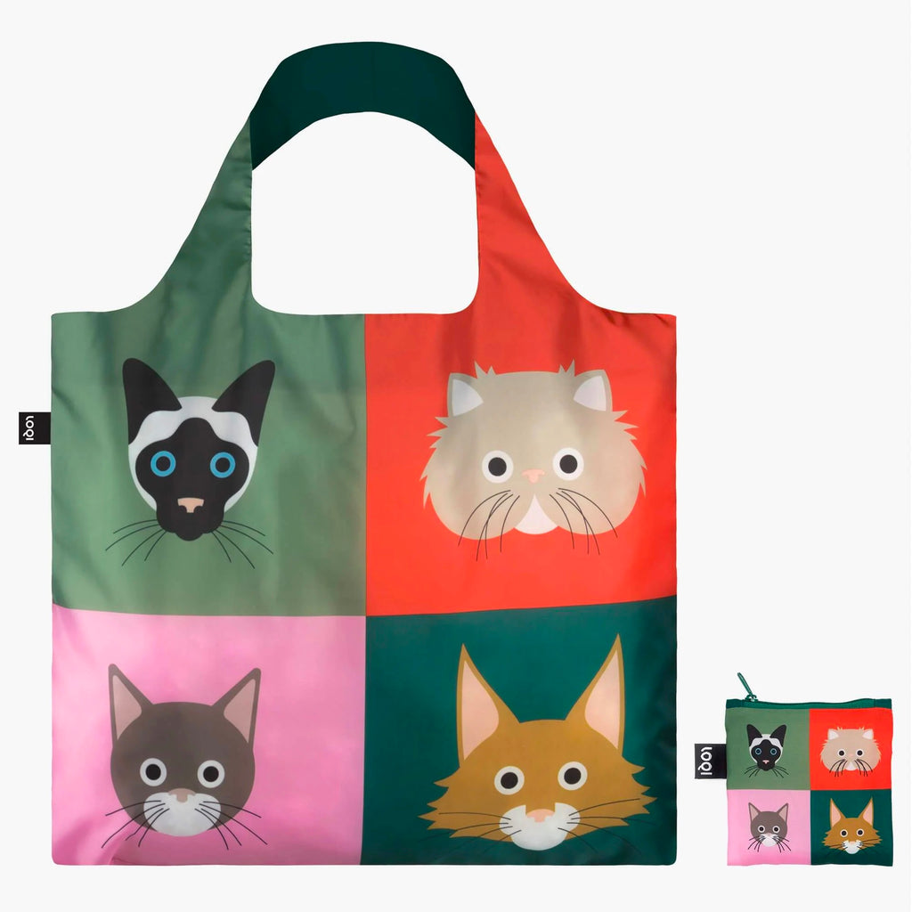 Cats Recycled Recycled Tote Bag with pouch.